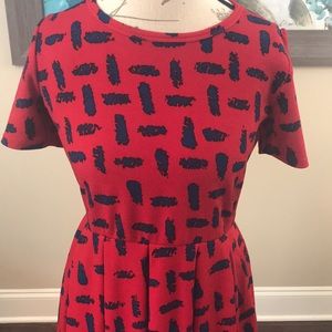 Medium LuLaRoe Amelia red and navy